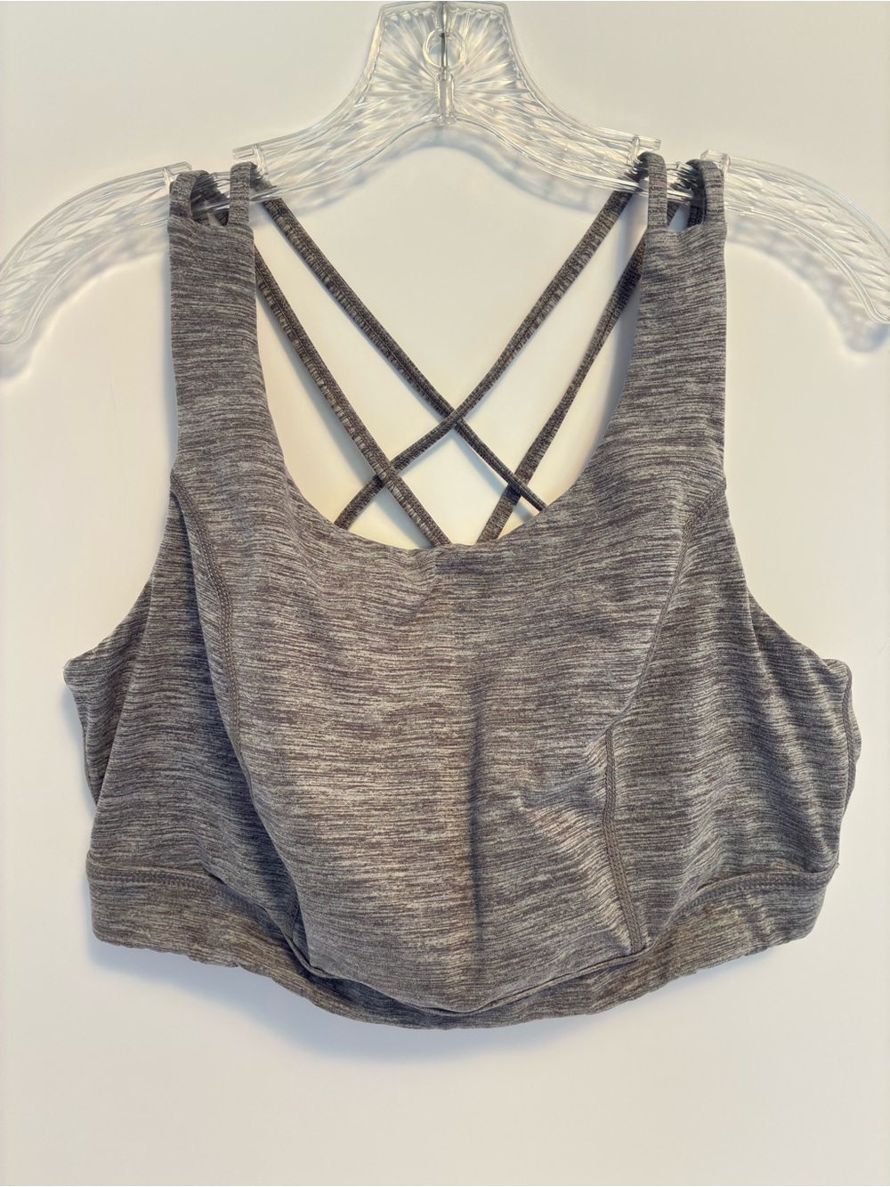 Torrid Happy Camper Strappy Low Impact Wireless Sports Bra Gray Plus Size 1